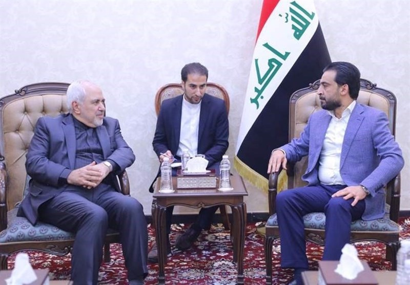 ظریف یلتقی الحلبوسی..رئیس البرلمان العراقی یؤکد حرص بغداد على علاقتها بطهران