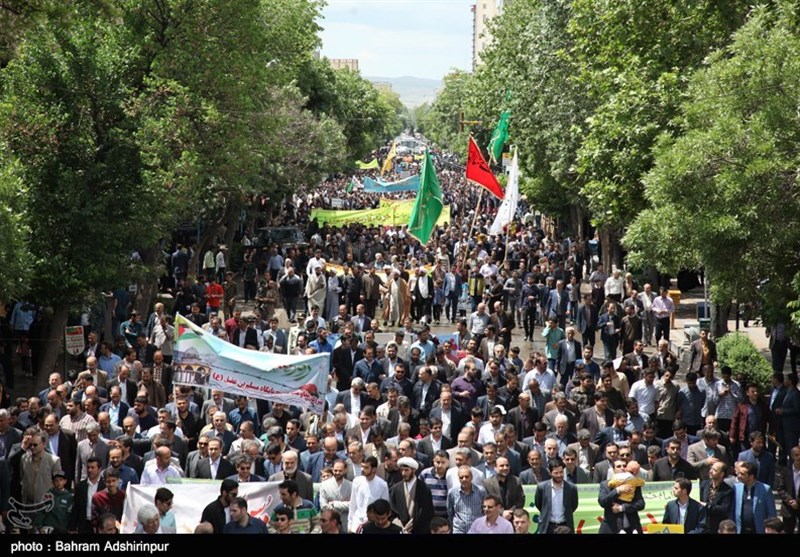 راهپیمایی روز قدس در اردبیل به روایت تصویر