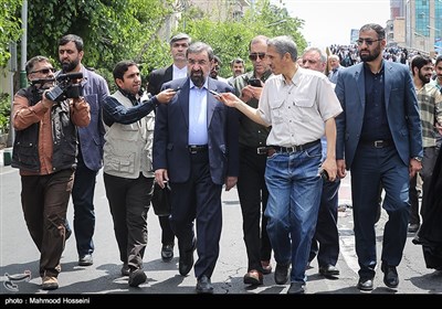 حضور محسن رضایی دبیر مجمع تشخیص مصلحت نظام در راهپیمایی روز جهانی قدس در تهران