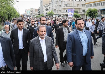 حضور اسحاق جهانگیری معاون اول رئیس جمهور در راهپیمایی روز جهانی قدس در تهران