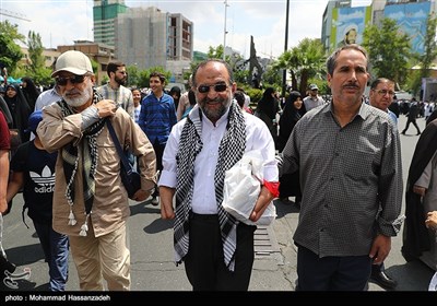 حضور مجتبی شاکری در راهپیمایی روز جهانی قدس - تهران