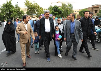 حضور پیروز حناچی شهردار تهران در راهپیمایی روز جهانی قدس - تهران