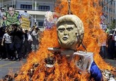 تایمز اسرائیل: تظاهرات‌کنندگان روز قدس پرچم‌های آمریکا و اسرائیل را به آتش کشیدند
