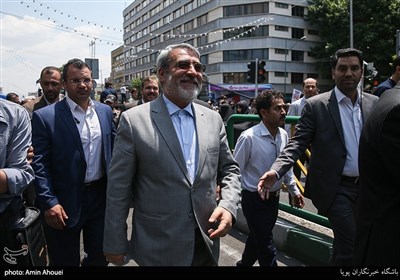 عبدالرضا رحمانی فضلی وزیر کشور در راهپیمایی روز جهانی قدس در تهران
