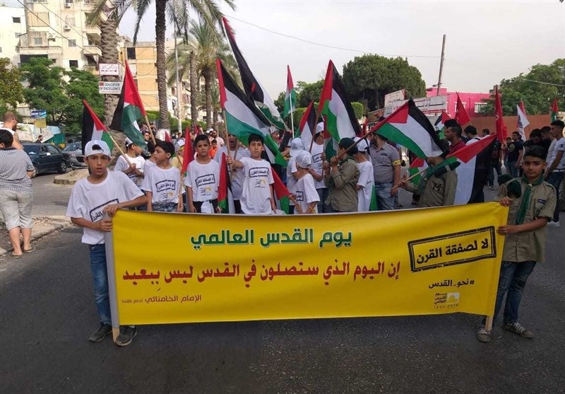 راهپیمایی لبنانی‌ها در شهر صیدا به مناسبت روز جهانی قدس