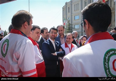 بازدید محمدجواد آذری جهرمی وزیر ارتباطات از فعالیت های جمعیت هلال احمر 