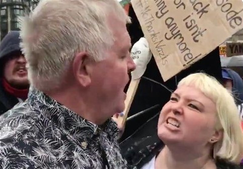 Trump Supporter Gets Milkshake in Face during UK Protests (+Video)