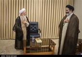 دیدار حجت‌الاسلام‌والمسلمین سید عبدالفتاح نواب نماینده ولی‌فقیه در امور حج و زیارت با  آیت‌الله‌العظمی عبدالله جوادی آملی مرجع تقلید
