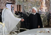 وسائل الاعلام الاماراتیة والسعودیة تتناول بغضب لقاء روحانی وامیر قطر