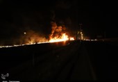 آتش‌سوزی گسترده تانکر حامل سوخت در محور اراک-توره