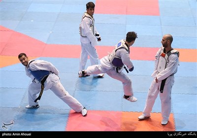 تمرین مشترک تیم ملی تکواندو به مناسبت هفته المپیک