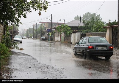 بارش شدید باران و آبگرفتگی معابر - رودسر