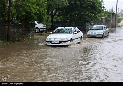 بارش شدید باران و آبگرفتگی معابر - رودسر