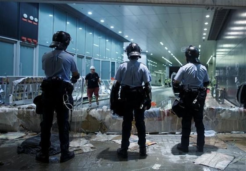 Hong Kong Police in Position at Airport Ahead of Planned Protest