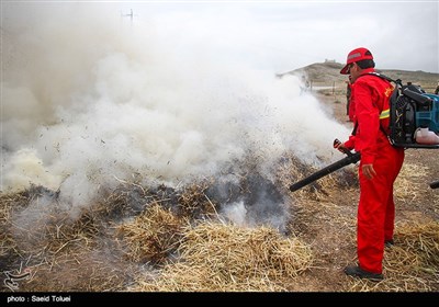 مانور استانی اطفا حریق مراتع در شیروان