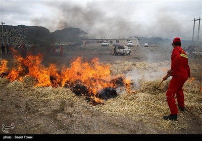 مانور استانی اطفا حریق مراتع در شیروان