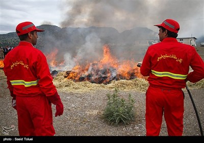 مانور استانی اطفا حریق مراتع در شیروان