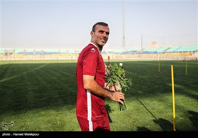 سیدجلال حسینی در تمرین تیم فوتبال پرسپولیس