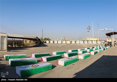 ورود پیکر 44 شهید تازه تفحص شده به کشور- شلمچه