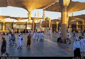 Muslims at Masjid Al-Nabawi during Hajj Rituals 