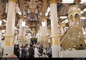 Muslims at Masjid Al-Nabawi during Hajj Rituals 