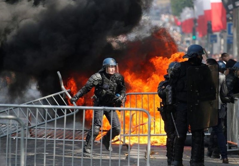 آتش و آشوب در پاریس در روز ملی فرانسه + فیلم