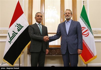 علی لاریجانی رئیس مجلس و فائق زیدان رئیس شورای عالی قضایی عراق 