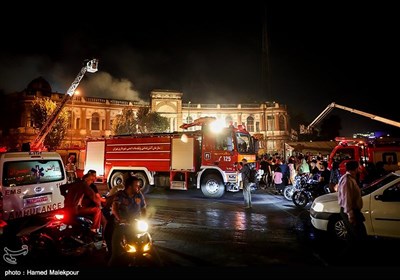 آتش‌سوزی در میدان حسن‌آباد تهران
