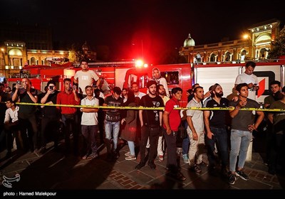 آتش‌سوزی در میدان حسن‌آباد تهران