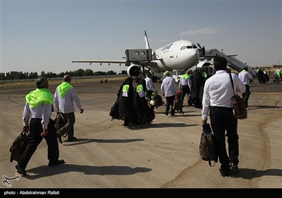 اعزام اولین گروه حجاج بیت الله الحرام از فرودگاه همدان