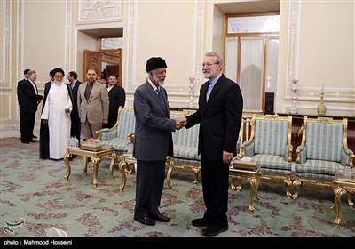دیدار علی لاریجانی رئیس مجلس شورای اسلامی و یوسف بن علوی، وزیر امورخارجه عمان