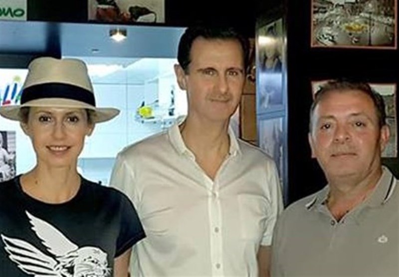 بشار اسد و همسرش در رستورانی در دمشق + عکس