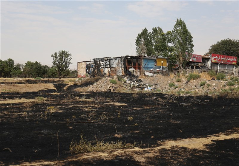 گزارش تصویری تسنیم از آتشی که به جان باغستان قزوین افتاد