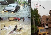 سیل در کراچی پاکستان جان 8 تن را گرفت +تصاویر