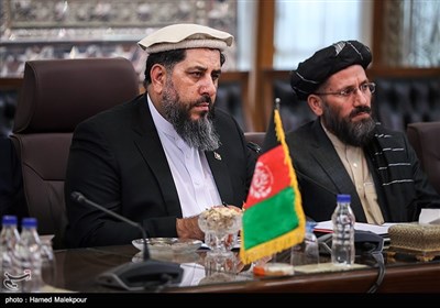فضل هادی مسلم یار رئیس مجلس سنای افغانستان در دیدار با علی لاریجانی رئیس مجلس شورای اسلامی