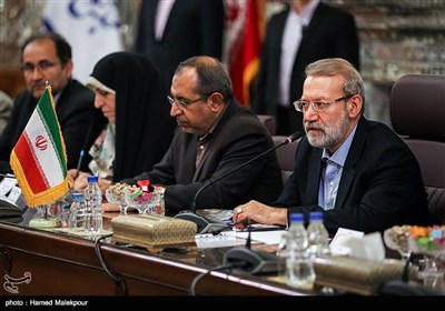 علی لاریجانی رئیس مجلس شورای اسلامی در دیدار با رئیس مجلس سنای افغانستان