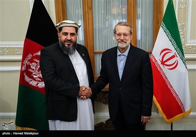 دیدار علی لاریجانی و فضل هادی مسلم یار رؤسای مجالس ایران و افغانستان