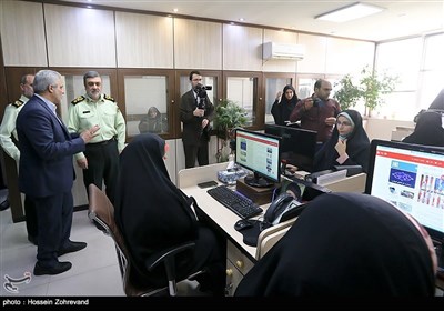 بازدید سردار حسین اشتری فرمانده نیروی انتظامی از تحریریه خبرگزاری تسنیم