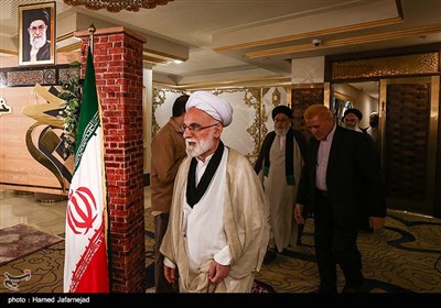 آیت الله دری نجف‌آبادی در دیدار نمایندگان بعثه مراجع عظام با سرپرست حجاج ایرانی
