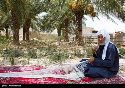 عبدالحسن چاملی( ابو عباس ) كه بيش از پنجاه سال است كه تور ميبافد. شغل خانوادگی كه آن را از پدر و پدر بزرگش آموخته است. 