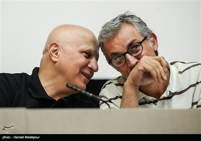 مصطفی احمدی و مرتضی رزاق کریمی در نشست خبری هیئت مدیره خانه سینما