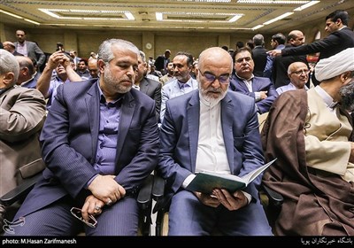 ناصر سراج در مراسم ختم همسر جمال انصاری رئیس سازمان تعزیرات