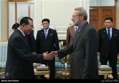 دیدار معاون رییس مجمع عالی خلق کره شمالی با علی لاریجانی