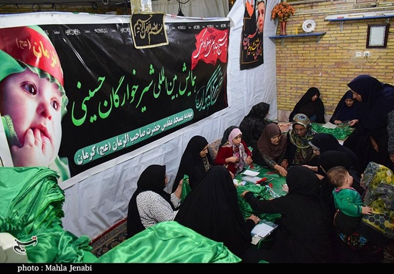 کارگاه دوخت لباس شیرخوارگان حسینی در کرمان به روایت تصویر