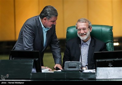 علی لاریجانی رئیس مجلس شورای اسلامی و عبدالرضا عزیزی