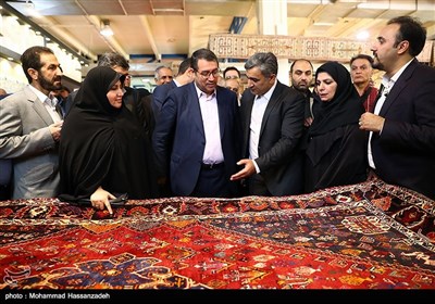 رضا رحمانی وزیر صنعت، معدن و تجارت در مراسم افتتاح بیست و هشتمین نمایشگاه فرش دستباف ایران