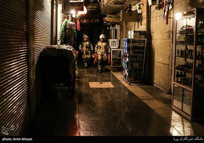 مانور اطفای حریق در بازار تهران 