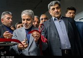 پرویز حناچی شهردار تهران ، محمد باقر نوبخت رئیس سازمان برنامه و بودجه در آئین افتتاح ایستگاه میدان محمدیه در خط ۷ مترو