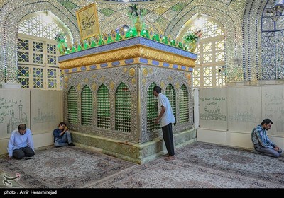 برپایی خیمه عزاداری اباعبدالله(ع) درصحن زیارتگاه امامزاده موسی مبرقع فرزند امام محمد تقی(ع)