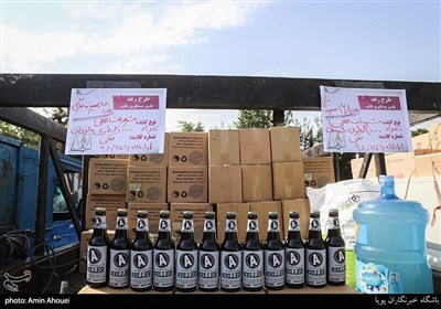 مشروبات الکلی کشف شده توسط پلیس در طرح رعد ۲۸ پلیس تهران